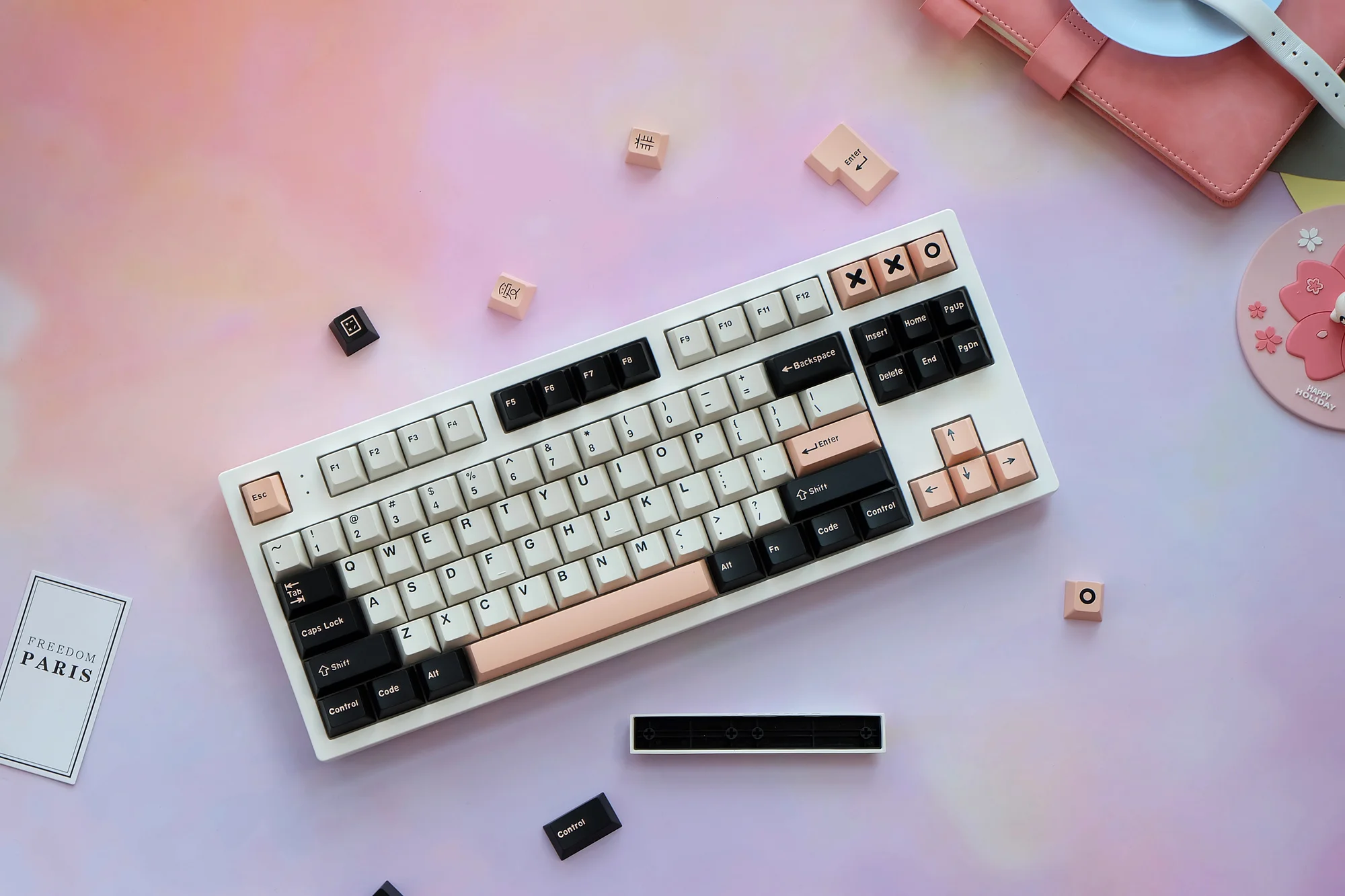 1 jeu de capuchons de touches en ABS, Double injection, profil cerise, modèle GMK 8008 Olivia Arctic, Taro Jamon, Black Lotus, DMG, samouraï rouge