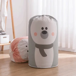 Cartoon Bear Collapsible Storage Bag Transparent Storage Organizers Clothes Blanket Baby Toys Basket Travel Suitcases Quilt Bags