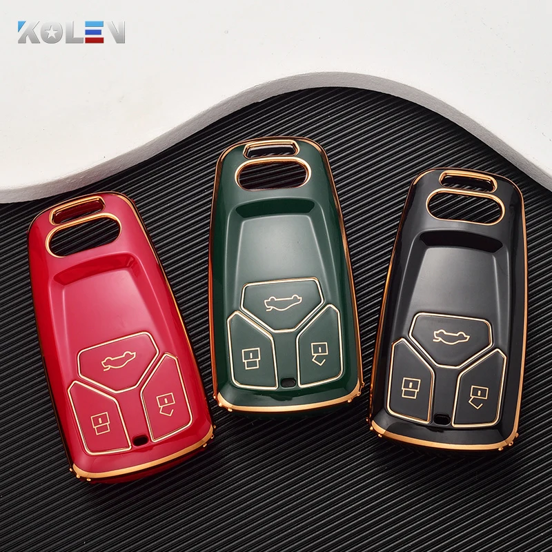 Fashion TPU Car Remote Key Case Cover Shell For Audi A4 B9 A5 A6 8S 8W Q5 Q7 4M S4 S5 S7 TT TTS TFSI RS Protector Fob Keyless