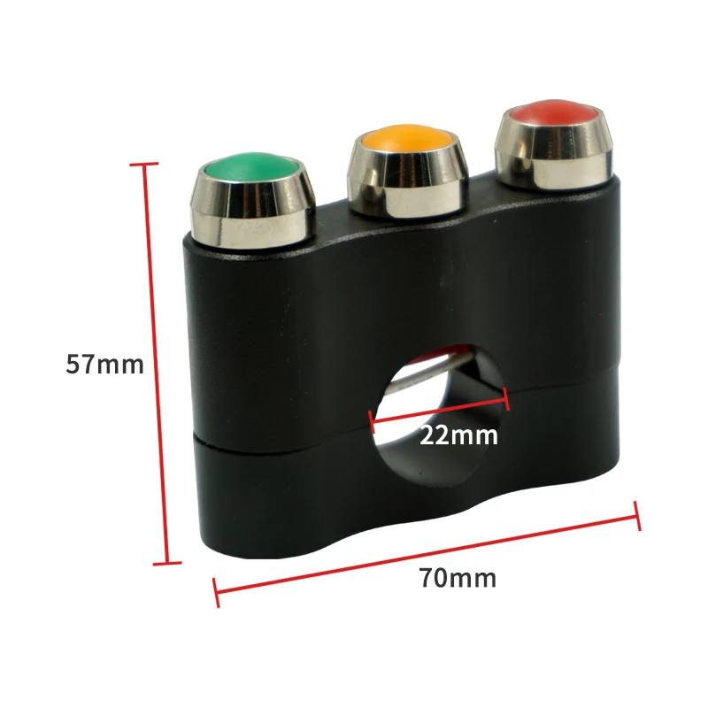 CNC 7/8 ''22 مللي متر دراجة نارية مفاتيح المقود جبل التبديل للمصباح الأمامي الضباب ضوء خطر ضوء قتل تشغيل/إيقاف زر مع مصباح ليد