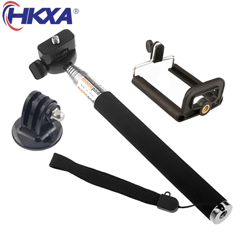 Wysuwany ręczny Selfie Stick Monopod + Adapter montażowy + uchwyt na telefon do Gopro Hero 5 4 3 3 + 2 SJ4000 Xiaomi Yi Sports Camera