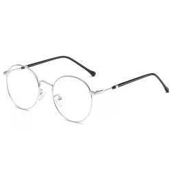 Round Metal Glasses for Computer Anti Blue Ray Frame Women Men Eyeglasses Transparent Spectacles Oculos De Grau 1912