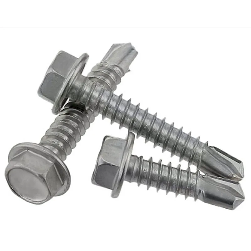 M5.2  5.2mm  410 Stainless Steel Self-Drilling Tapping Screws Hex Head DIN7504 Drilling Screws