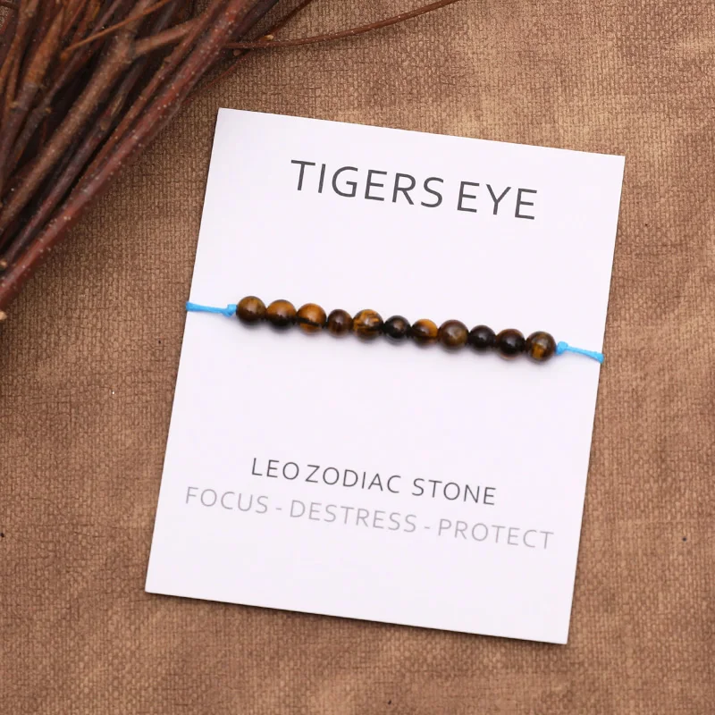 ليو زودياك الرغبات سوار ليو جوهرة سوار حجر عين النمر الصداقة سوار بلورات استشفاء هدية عيد ميلاد للنساء #3