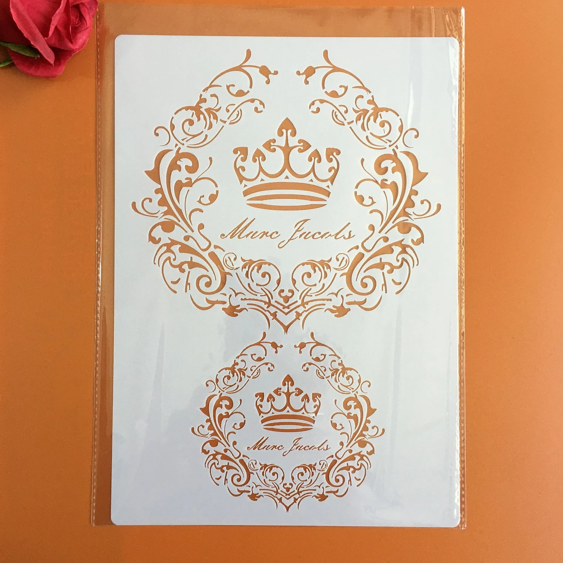 A4 size Crown Flower Wall Painting Stencils Stamp Scrapbook Album Decorative Embossing Craft Paper DIY Flower Label cake Stencil