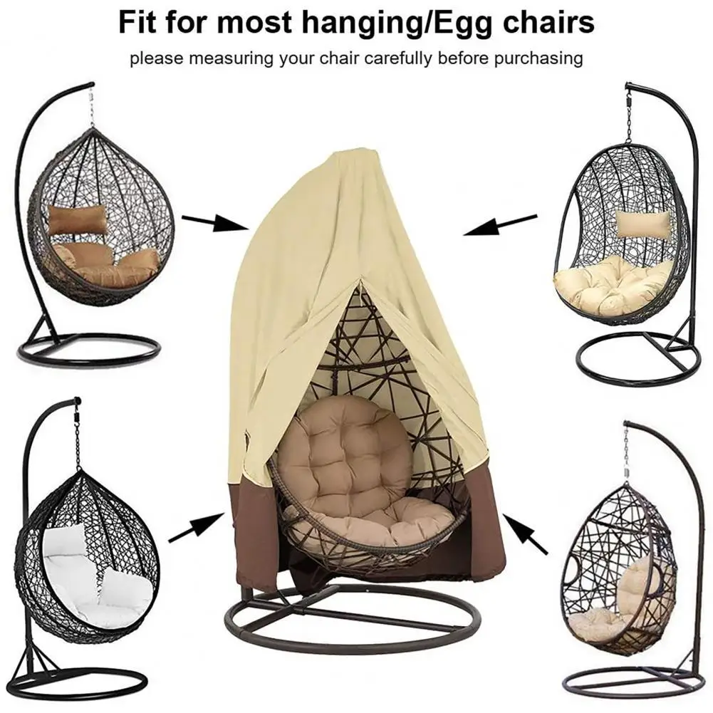 

Hanging Chair Drawstring Closure Waterproof Oxford Cloth Rattan Chair Furniture Protective Cover Garden Swing Chair Dust Covers