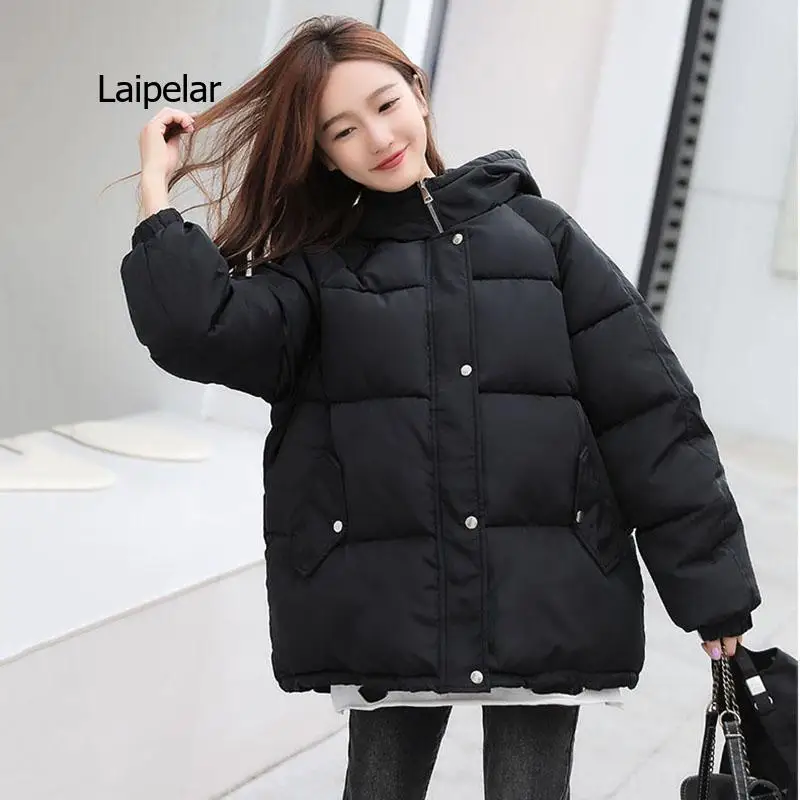 

Women's Winters Coats Hooded Winter Bomber Jackets Women Thick Quited Cotton Parka Oversize Loose Jacket