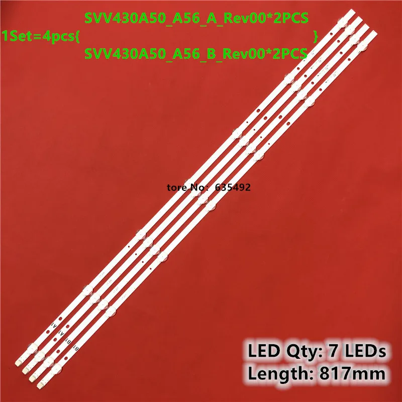 

5set=20pcs LED bar For 43PUS6031 LT-43C870 LT-43C862 43HK6T74U TOSHIBA 43U6763DA 43U5766DB 43U6663DB VESTEL 43" DRT UHD A B-TYPE