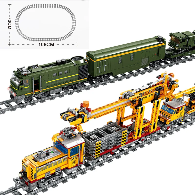 KAZI-modelos de tren urbano, máquina de pista de colocación, tren, función técnica, bloques de construcción, juguetes DIY para niños, regalos