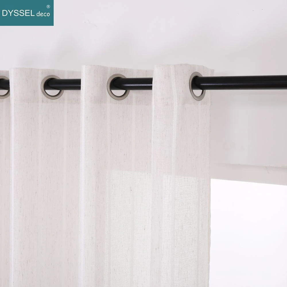 Dyssel deco Linen Striped Home Sheer European style window Curtains rod pocket Grommet for living room bedroom