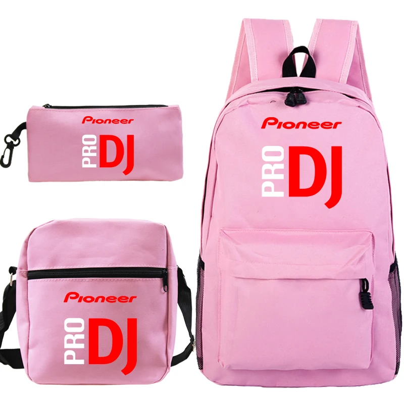 3Pcs Pioneer Pro Dj Backpack Men Women Canvas Rucksack Teenagers Boys Girls School Bags Travel Casual Mochila