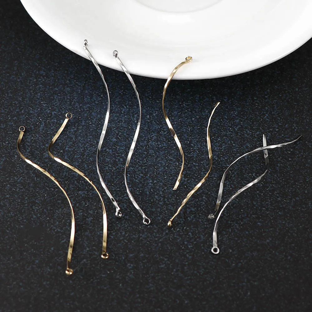 10pc S shape Double Cylinder Connecting Rod Metal Earrings Ear Clip Ear Hook DIY Handmade Ear Jewelry Materials Accessories