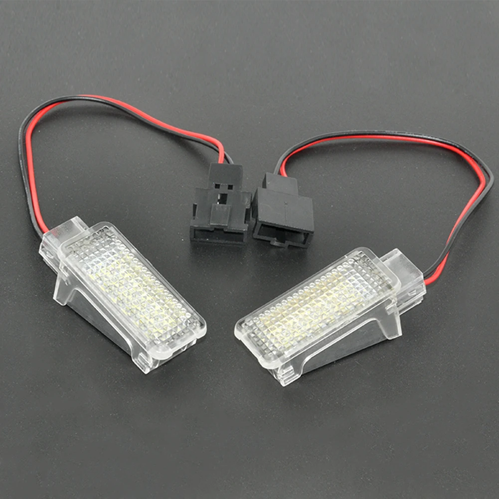 2Pcs 12V Car LED Courtesy Door Projector Light For Audi A3/A4/A6/VW/Skoda Foot Nest Lights Ghost Shadow Light Lamp 6500K White