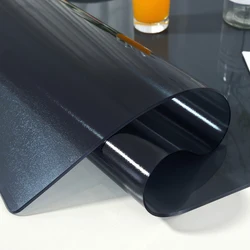 PVC Tablecloth Black Pattern Kitchen Dining Desk Office Table Cover Protective Soft Glass Waterproof Tablecloth Home Table Mat