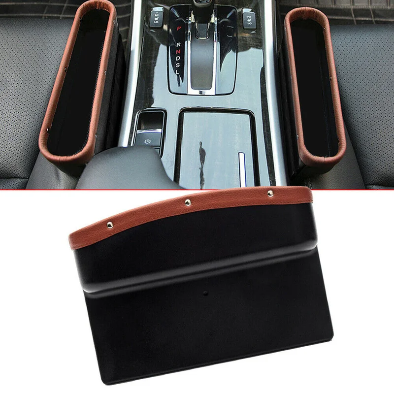 

Black Car Organizer Crevice Seat Gap Catcher Filler Storage Box Pocket Organizer Holder Universal Interior Parts Car Accessories