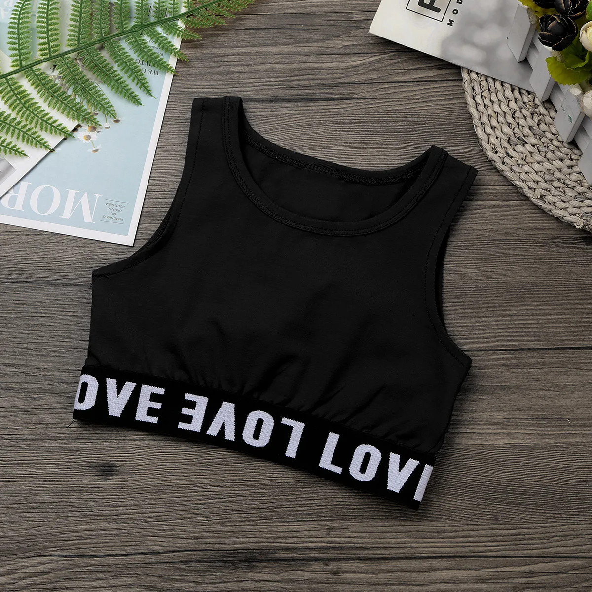 Kids Girls jazz ballet dance crop tops Sleeveless Round Neck Tanks Tops Crop Top for Modern Jazz Street Dance Stage Performance