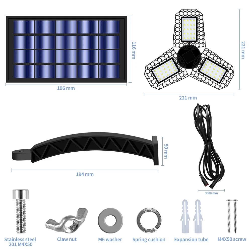 LED Solar Wall Lamp Bulb 5V Outdoor Light LED Folding Garage Light 60W 80W Folding Bulb LED Solar Ceiling Lampada Garden Yard