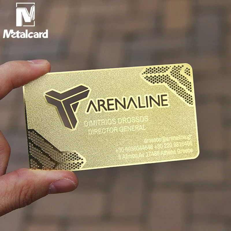 

Gold hollow stainless steel business card and black membership card stainless steel metal business card