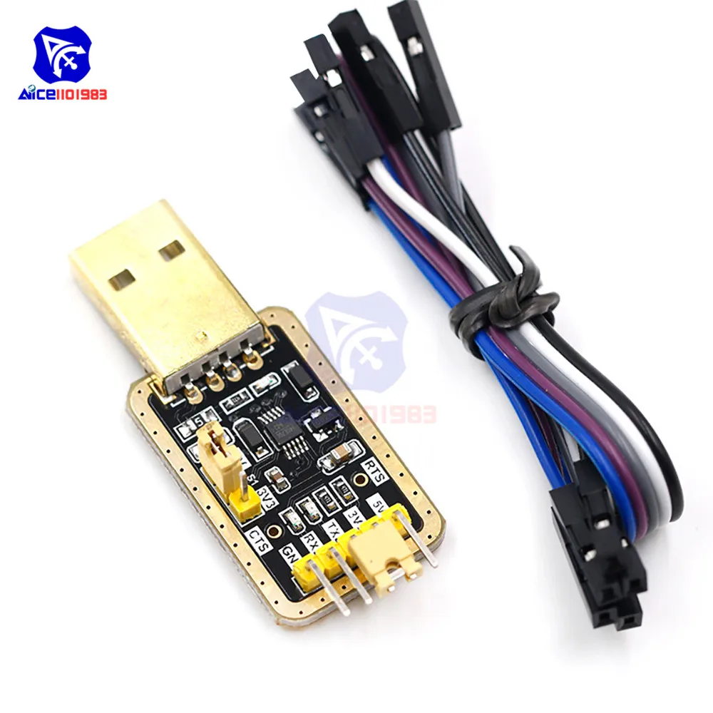 diymore CH340 CH340G USB to TTL Programmer USB Serial Upgrade Board Downloader with Female to Female Dupont Wire for Arduino