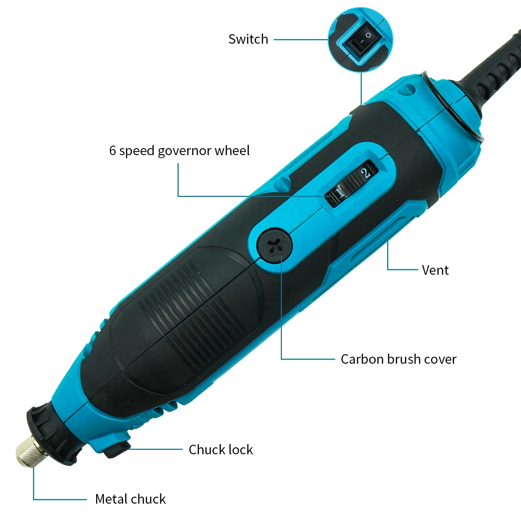 COOFIX-grabador eléctrico Dremel, amoladora rotativa con accesorios de molienda, Mini bolígrafo de grabado multifunción, herramientas de molienda