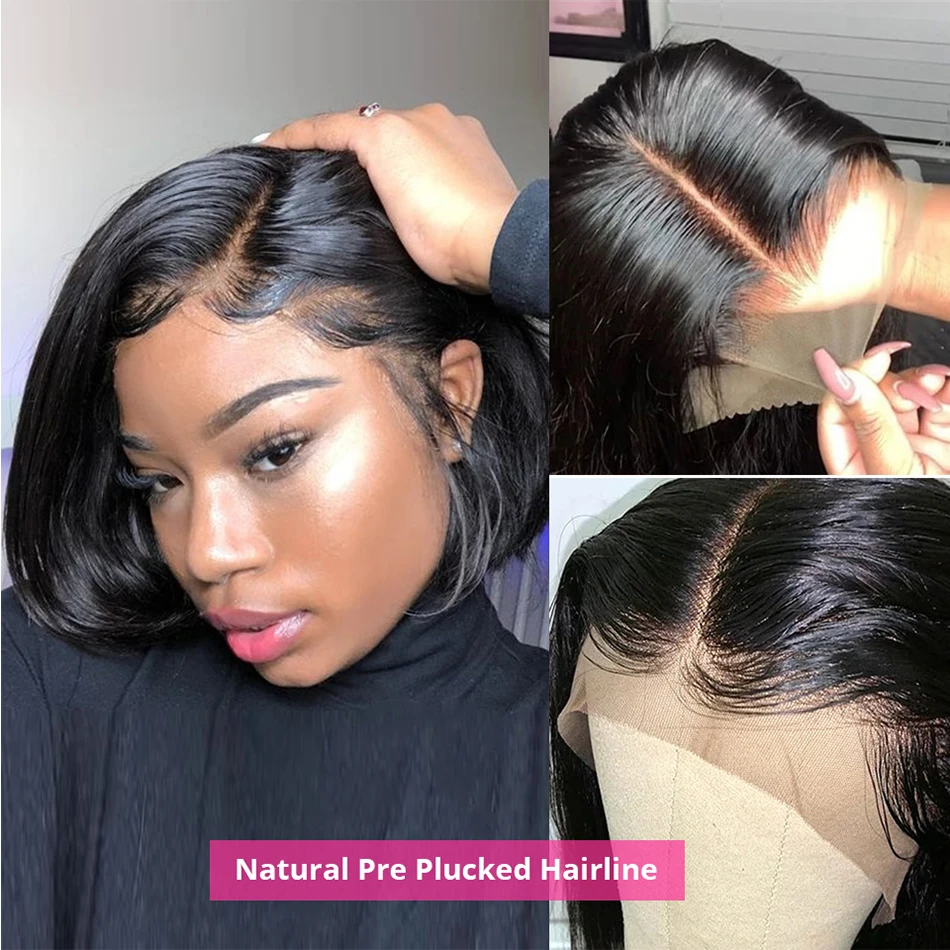 

Short Lace Front Human Hair Wigs Brazilian Straight Bob Lace Closure Wig Perruque Cheveux Humain Lace Wig Remy Hair Frontal Wigs