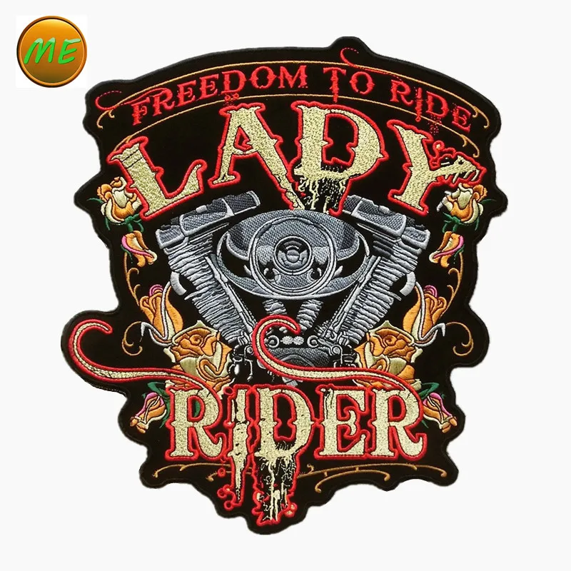 

Large Cloth badge Patch Lady Rider Punk Biker big Patche DIY Motorcycle Embroidery Freedom to ride Classic for Jean vest Jackets