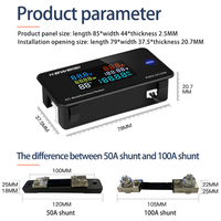 KWS-DC200 Digital Voltmeter 0-200V Voltage Seven Functions Power Energy Meter LED Color Display Wattmeter 0-10/50/100A