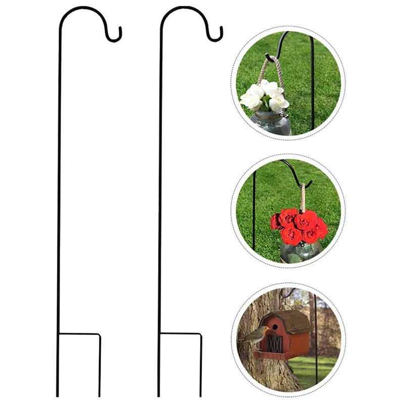 Shepherd Hooks Rust Resistant Garden Stake Outdoor Metal Plant Stand Hanger Bird Feeder Pole