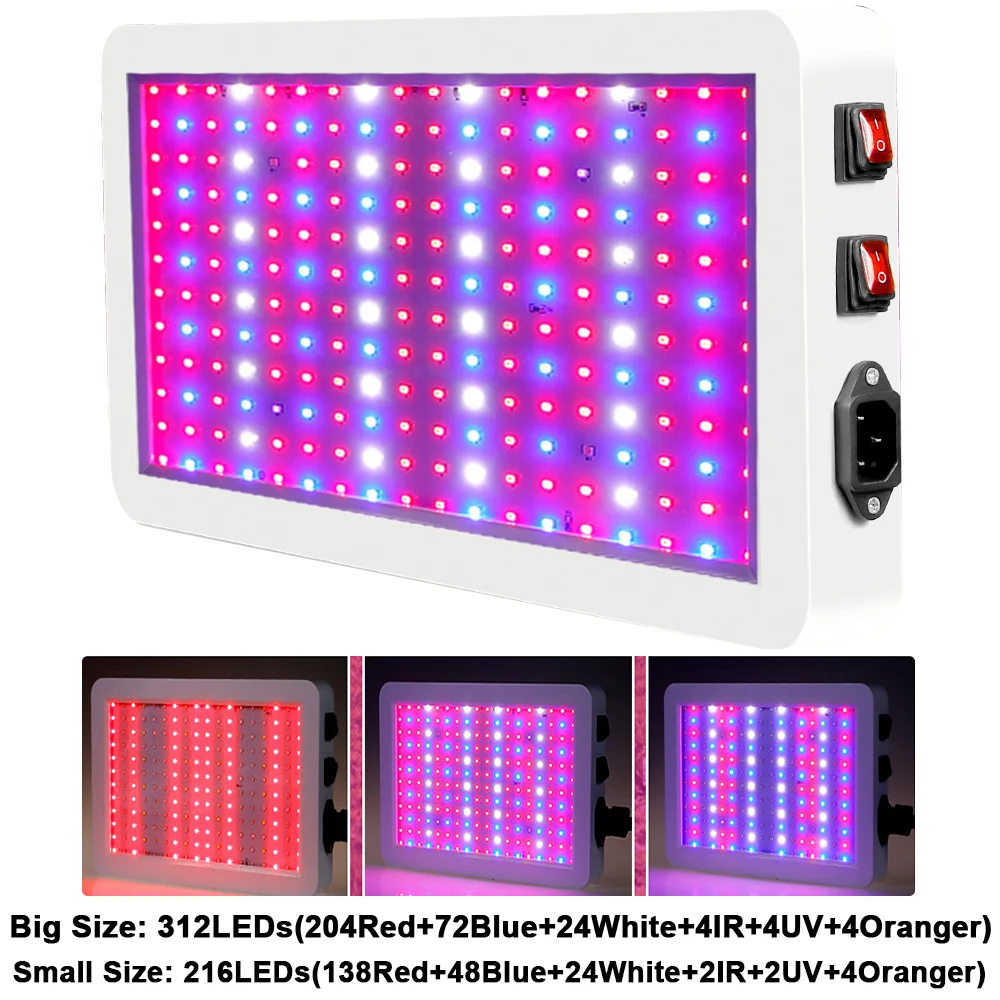 25W-80W LED Indoor Plants Veg Grow Light Full Spectrum Red Blue Light 81-312LEDs Flower Light Fixtures with Daisy Chain Function