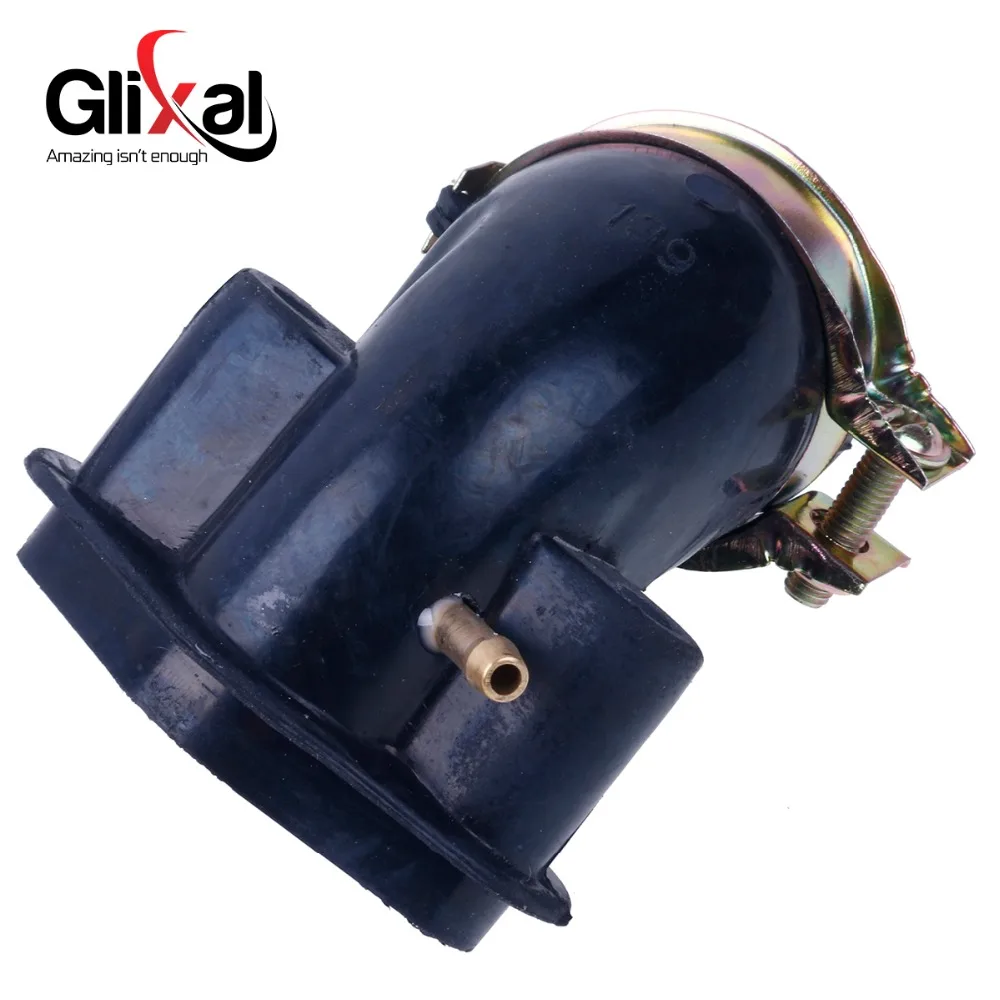 Glixal Carburetor Intake Manifold for 49cc 50cc GY6 Scooter Moped ATV Go-Kart Buggy 139QMB 139QMA (2 Vacuum Port)