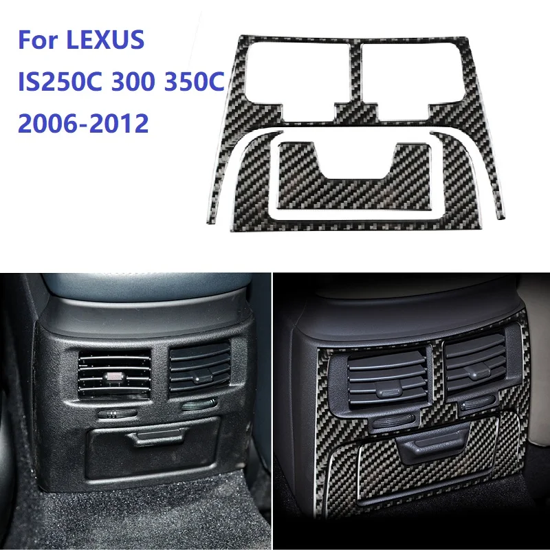 

Fit For LEXUS IS250 300 350C Interior Carbon Fiber Rear Air Condition Vent Cover Trim Air Outlet Car Accessories Stickers