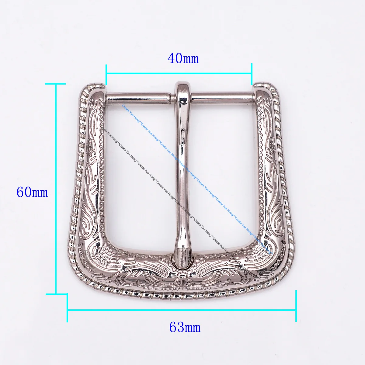 63*60MM (INNER 40MM)Western Texas Flower Carved Antique Silver Western Cowboy Buckle fit Leather Belt 1-1/2\