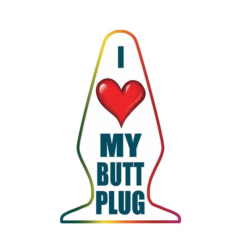 

New Car Stickers Decals I Love My Butt Plug Lovely for Bumper Rear Windshield Other Vehicle Cover scratches KK16*10cm
