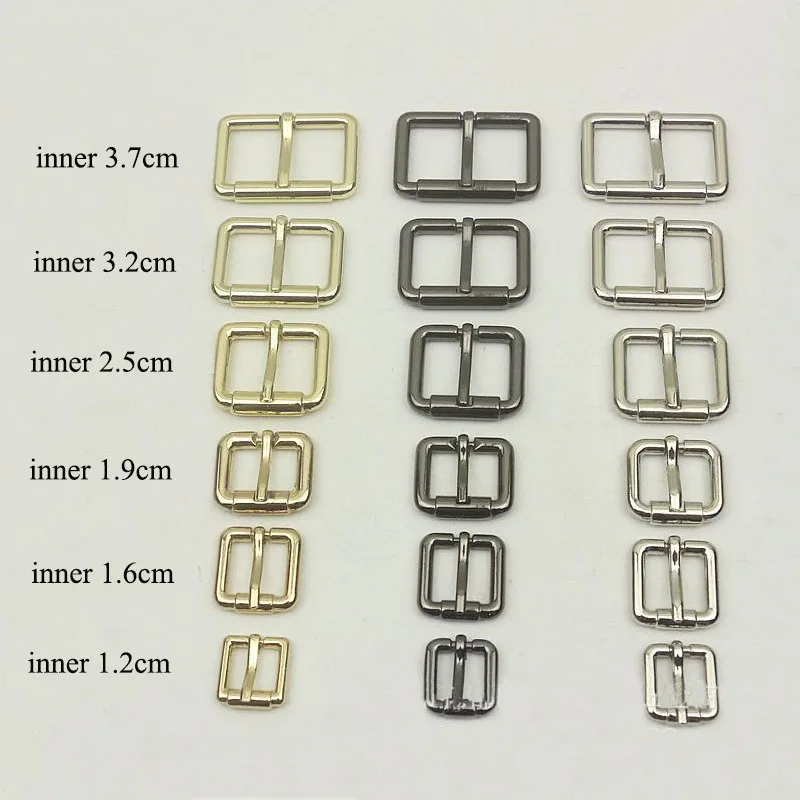 50pcs 12/16/19/25/32/37mm Square D Ring Pin Buckles DIY Leather Belt Strap Adjustable Roller Slider Buckle Hardware Accessory