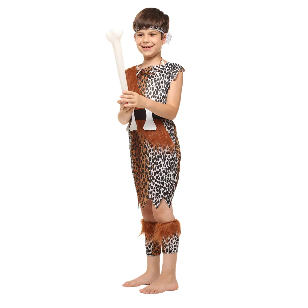 Umorden子供歴史石器時代caveboy cavegirl衣装洞窟原始コスプレ少年少女のためのハロウィン衣装