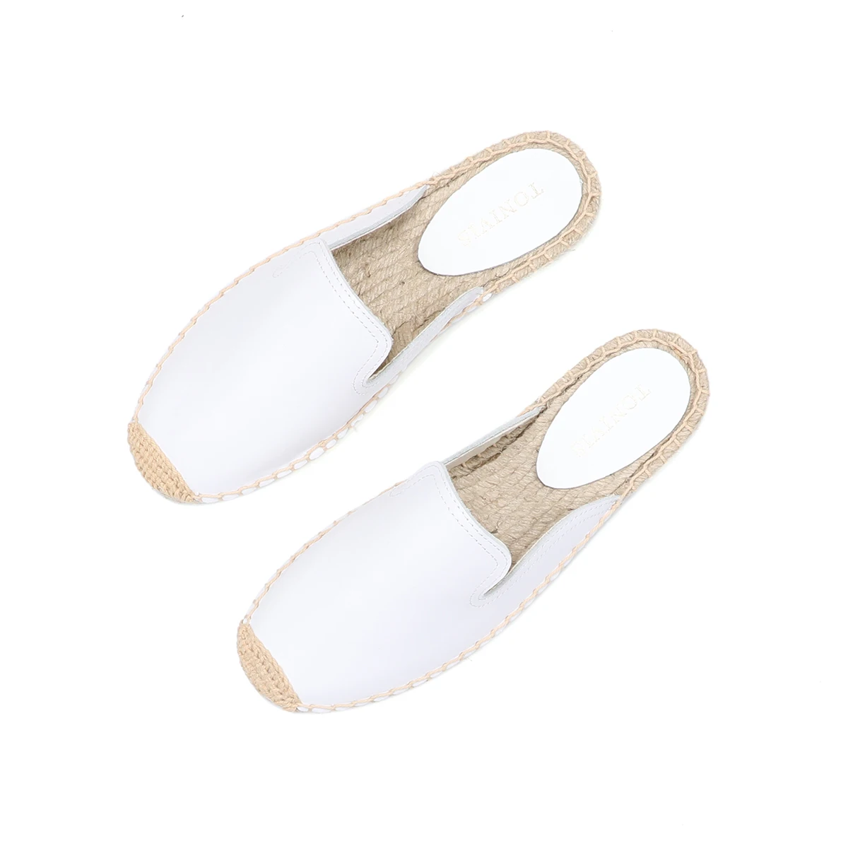 Espadrilles Shoes 2022 Genuine Leather Solid Summer Rubber Unicornio Mules Pantufa Women\'s Simple Mule Breathable Flat