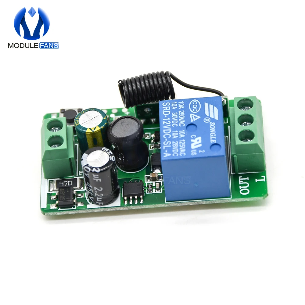 315MHZ 433 MHz 315 433 MHZ التيار المتناوب 85- 220 فولت 10A 1 قناة قناة لاسلكية RF عن بعد لوحة تحكم جهاز ريسيفر استقبال وإرسال وحدة تبديل التتابع #6