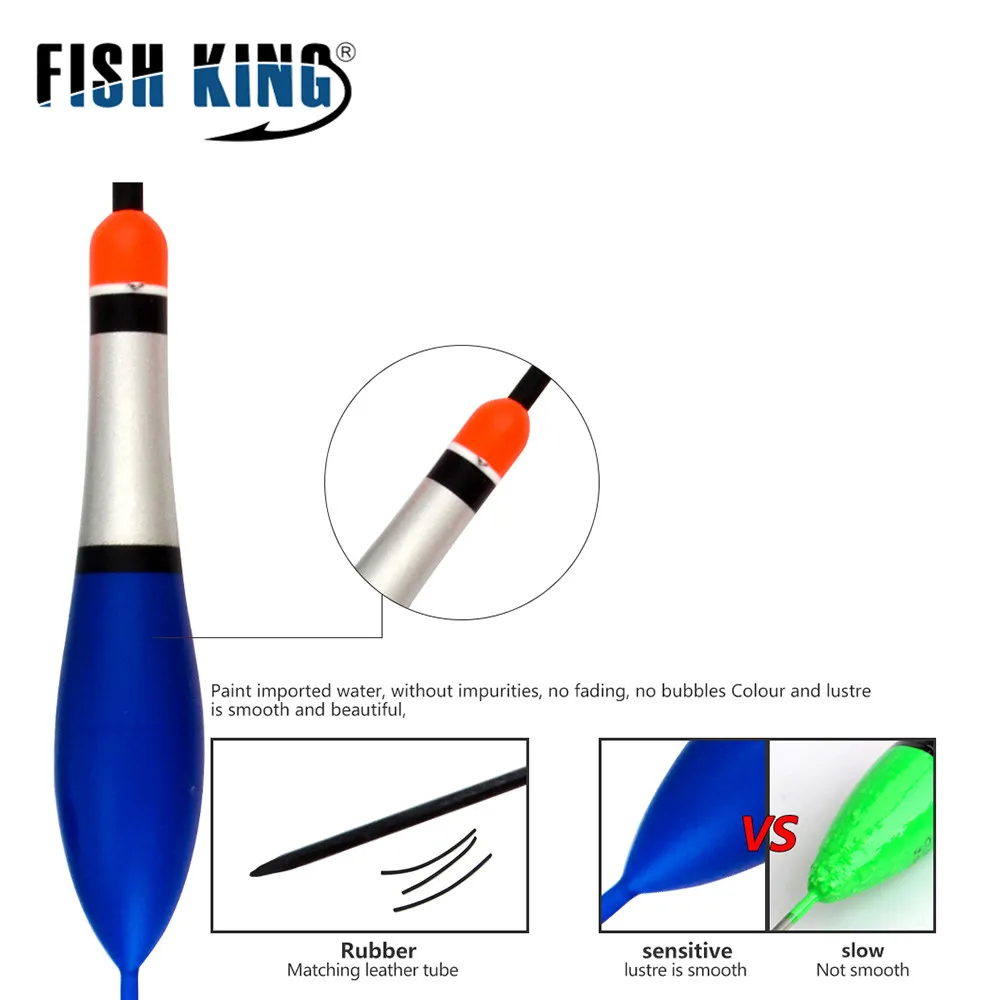 FISH KING 10PCS/lot Fishing Float Set Flutuador Mix Size Color For Carp Fishing Buoy Boia Floats Pesca Tackle