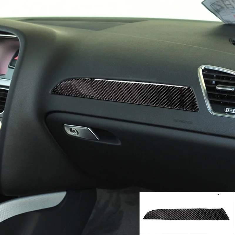 

Carbon Fiber Co-pilot Dashboard Panel Decal Cover Trim Strip Sticker Fit For Audi A4 B8 Q5 A5 2008-2017 Interior Car Accessories