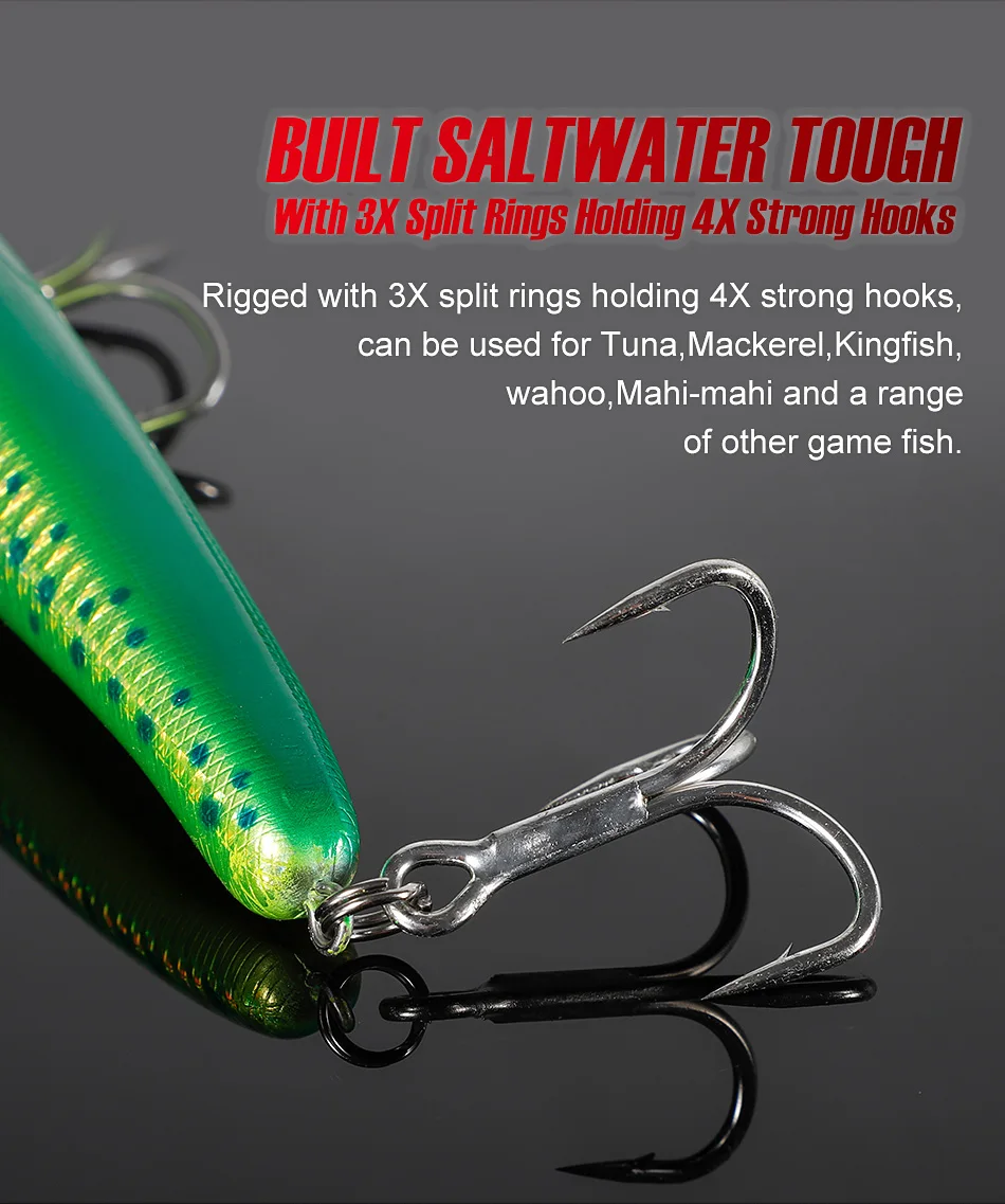 NOEBY Tieftauchender Trolling-Minnow-Köder 180mm 48g Big Game Boot Salzwasser Harter Köder Thunfisch-Angeln – Detail 9