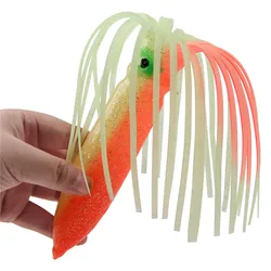 4pcs 30cm jig octopus fishing lure luminous Squid Skirts Soft Plastic octopus Lures Trolling Saltwater Bait for tuna fishing