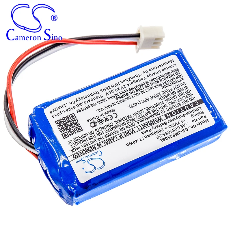 CameronSino แบตเตอรี่สำหรับ JBL Flip 2 (2013) (2013) เหมาะกับ JBL AEC653055-2P ลำโพงแบตเตอรี่2000MAh/7.40Wh 3.70V Li-Polymer