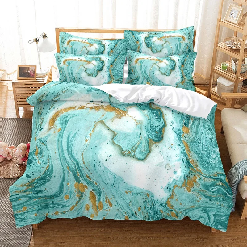 

Green Quicksand Pattern Duvet Cover Set 3d Digital Printing Bed Linen Fashion Design Comforter Cover Bedding Sets Bed Set