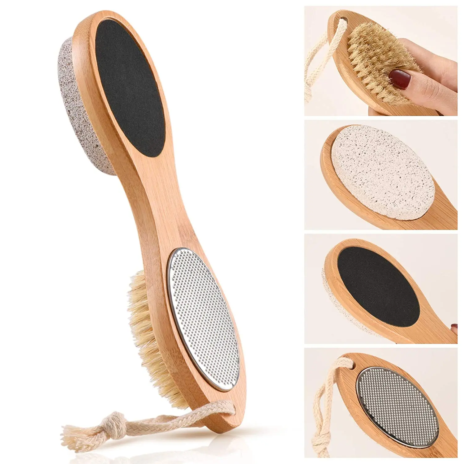 

Foot File Callus Remover 4 in 1 Feet Pedicure Scrubber Exfoliator Tools Foot Care Treatment Dead Skin Remover Tools
