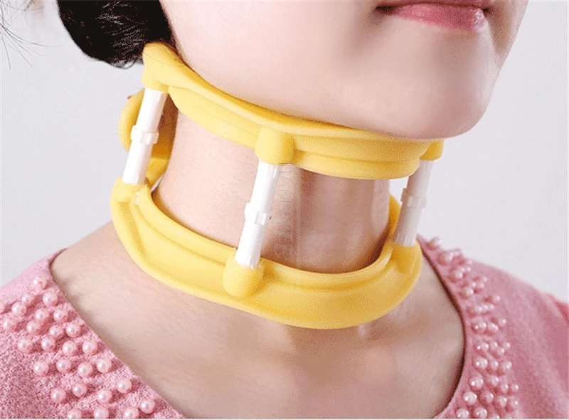 Height Adjustable Neck Support Silicone Cervical Collar Cervical Vertebra Tractor Separated Collar Support Orthotics