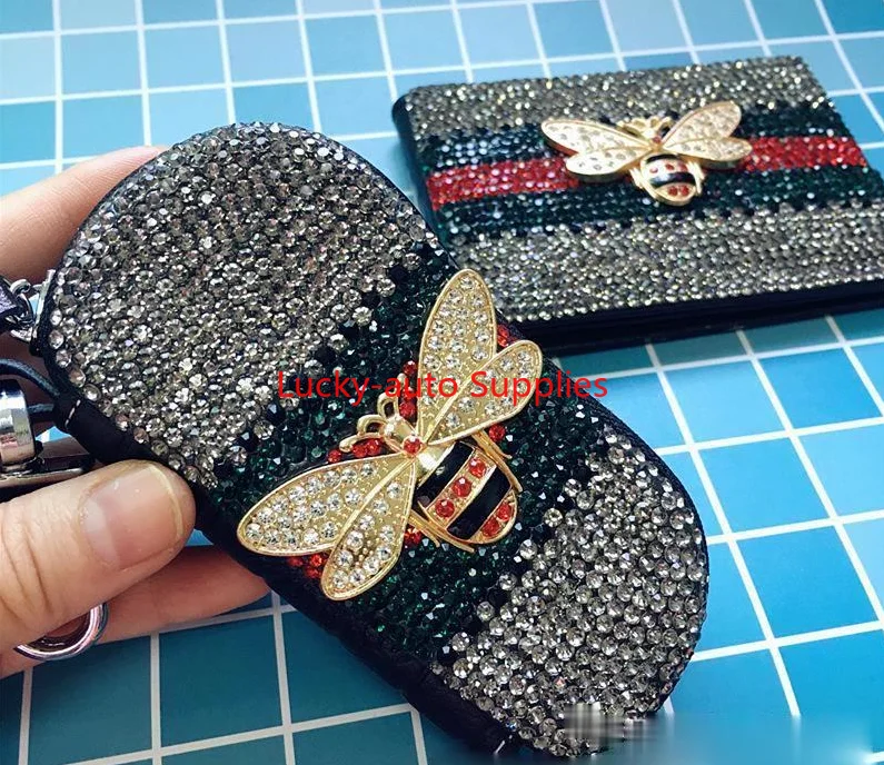 Car Bee Driving License Leather Case Diamond Car Driving License Package Driving License Bee Key Case for This Car