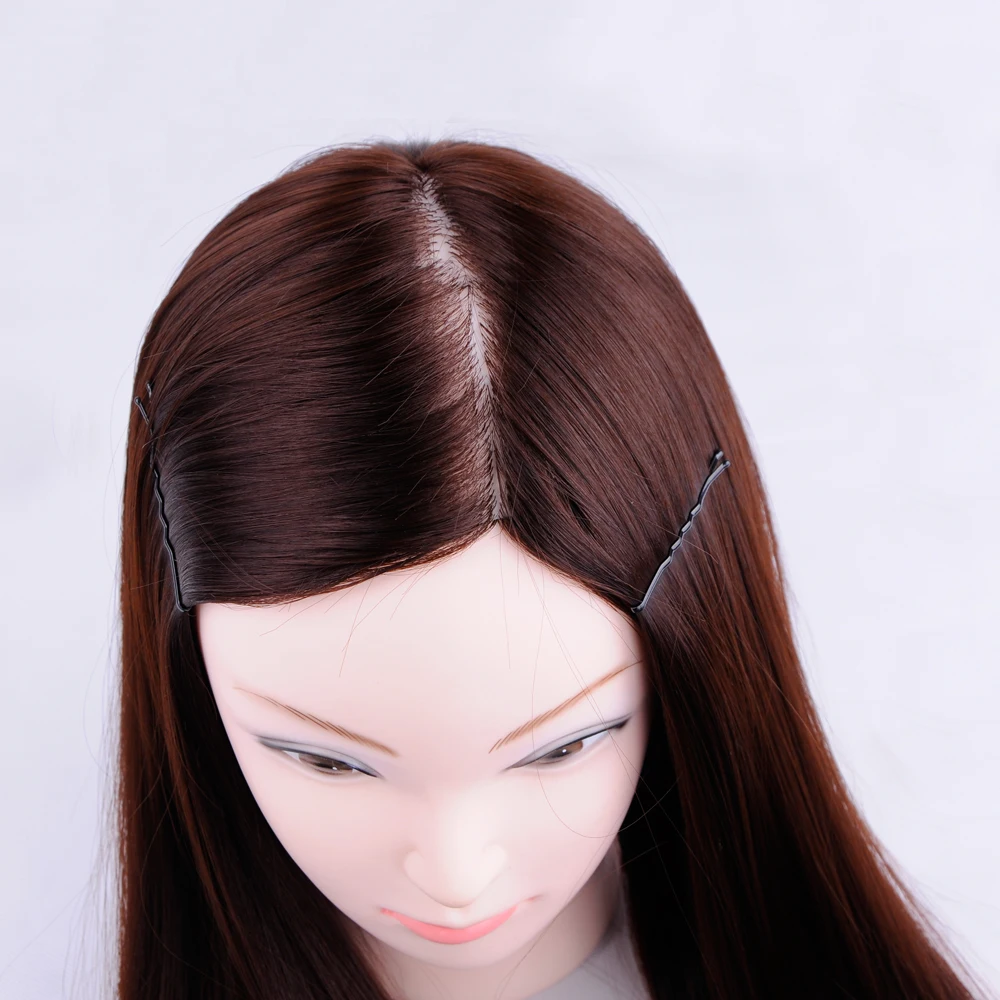 65cm Hair Styling Mannequin Head Maroon Hair Long Hair Hairstyle Hairdressing Training Doll Female Mannequins With Wig