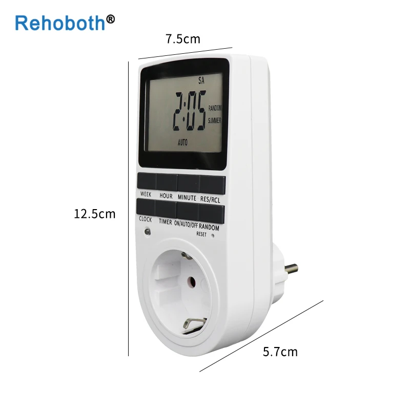 EU Electronic Digital Timer Switch US FR BR Plug Kitchen Timer Socket Outlet 230V 110V 7 Day 12/24 Hour Programmable Timing