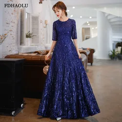 Angepasst A-linie Pailletten Goldene Abendkleid Lange Prom Party Kleider Abendkleid Formale Kleid Frauen Elegante Robe De Soiree