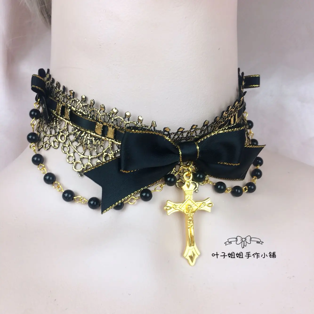 Headdress Dark Goth And KILL Cross Lolita Necklace Choker Lolita Hand Cuff Corsage